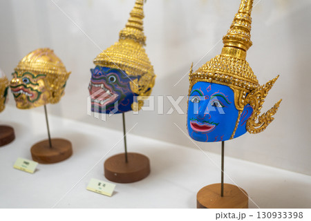 Folklore masks exhibited in Hahoe World Mask Museum in Hahoe Village in Andong, South Korea Folklore masks exhibited in Hahoe World Mask Museum in Hahoe Village in Andong, South Korea 130933398