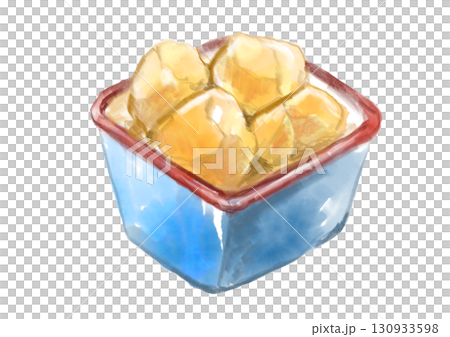 ホクホクで美味しそうな里芋の煮っころがしの手描き水彩イラスト ホクホクで美味しそうな里芋の煮っころがしの手描き水彩イラスト 130933598