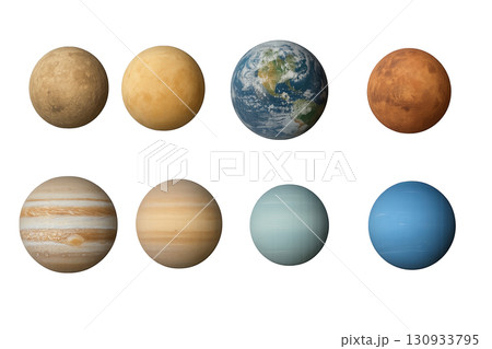 Planets isolated on transparent background, space theme 130933795