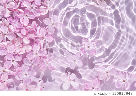 Abstract background with water and flowers. Space for the text. 130933948