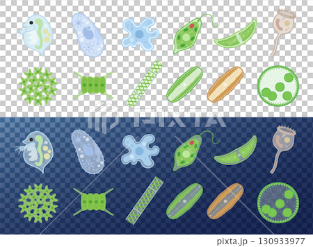 可愛的微生物插圖素材集_下半透明 可愛的微生物插圖素材集_下半透明 130933977