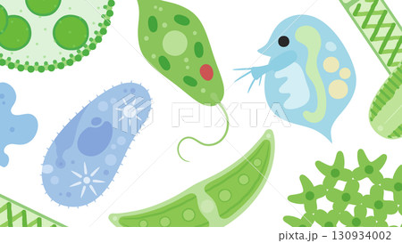 かわいい微生物の背景イラスト_16:9 かわいい微生物の背景イラスト_16:9 130934002