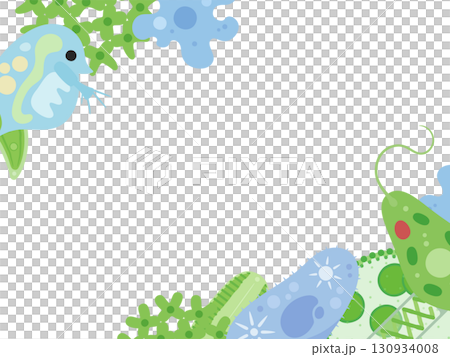 かわいい微生物のイラストのフレーム素材 130934008
