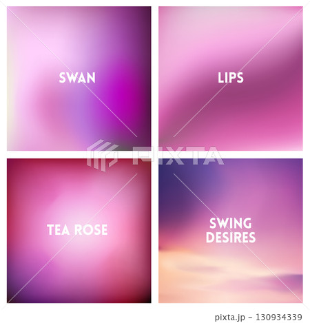 Abstract vector red pink blurred background set 4 colors set. Square blurred backgrounds set - sky clouds sea ocean beach colors Abstract vector red pink blurred background set 4 colors set. Square blurred backgrounds set - sky clouds sea ocean beach colors 130934339