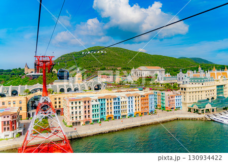 Cable car over the sea. 130934422