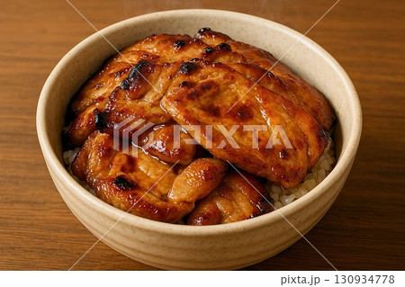 帯広名物豚丼 写真風イラスト 130934778