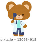 遮眼子で片目を隠すクマのイラスト 遮眼子で片目を隠すクマのイラスト 130934918