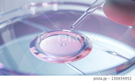 Dropper releasing liquid into petri dish symbolizing scientific research, innovation, and biotechnology. Concept highlights advancements in medical science, lab testing and modern healthcare solutions 130934952