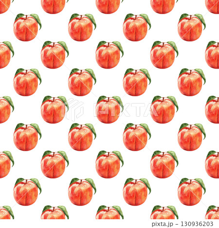 Summer seamless pattern featuring watercolor apricot with rustic charm. Perfect for seasonal blogs and food projects 130936203