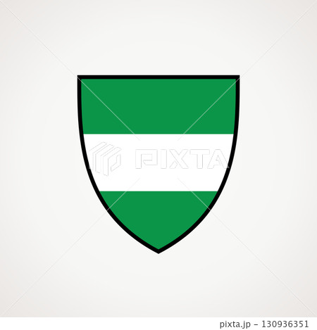 Shield - flag of Andalusia or Santa Cruz 130936351