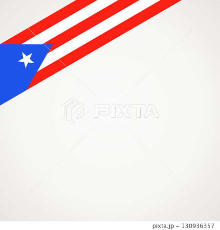 Corner ribbon flag of Puerto Rico 130936357