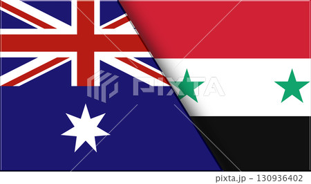 Flags of Australia and Syria. Australian and Syrian National flags Flags of Australia and Syria. Australian and Syrian National flags 130936402