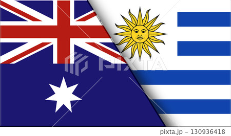 Flags of Australia and Uruguay. Australian and Uruguayan National flag 130936418