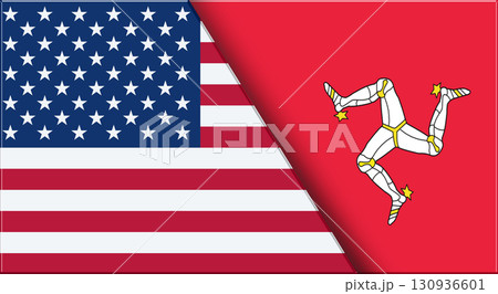 Flags of USA and Isle of Man Mann. United States and Isle of Man Mann flags 130936601