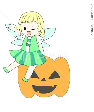 ハロウィン|妖精の女の子とかぼちゃのイラスト(背景透過)ハロウィン, 妖精, 女の子, かぼちゃ, ハロウィン|妖精の女の子とかぼちゃのイラスト(背景透過)ハロウィン, 妖精, 女の子, かぼちゃ, 130936602