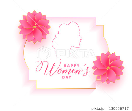 lovely happy women's day wishes card with floral decor lovely happy women's day wishes card with floral decor 130936717