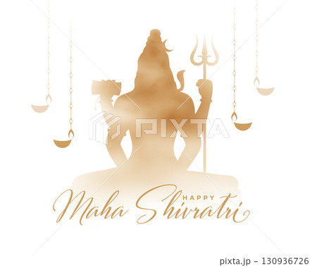 happy maha shivratri religious card with lord shiva silhouette happy maha shivratri religious card with lord shiva silhouette 130936726