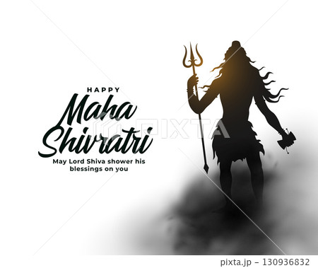 elegant happy maha shivratri wishes card with lord shiva silhouette elegant happy maha shivratri wishes card with lord shiva silhouette 130936832