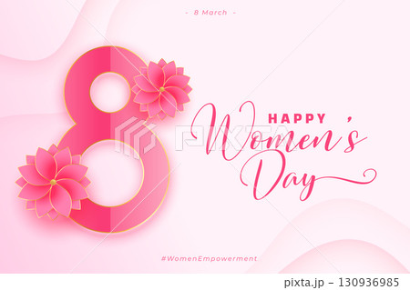 beautiful international women's day celebration background with flower decor 130936985