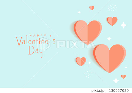beautiful valentines day greeting background with papercut heart beautiful valentines day greeting background with papercut heart 130937029