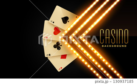eye catching gambling ace card banner with glowing light bulb 130937185