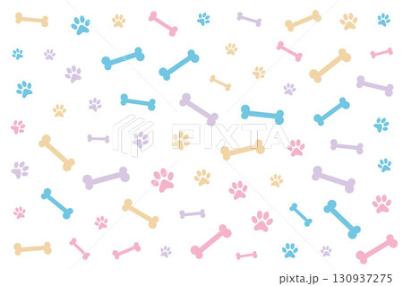 cute paw and pone pattern background design 130937275