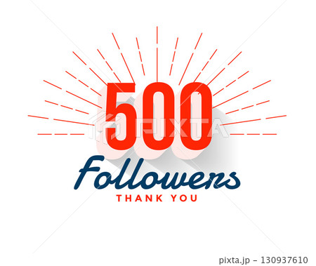 thank you 500 followers social media network background 130937610