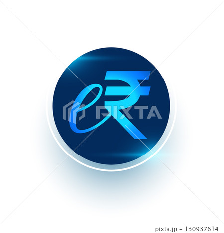 safe and secure eINR e-rupi digital currency symbol design 130937614