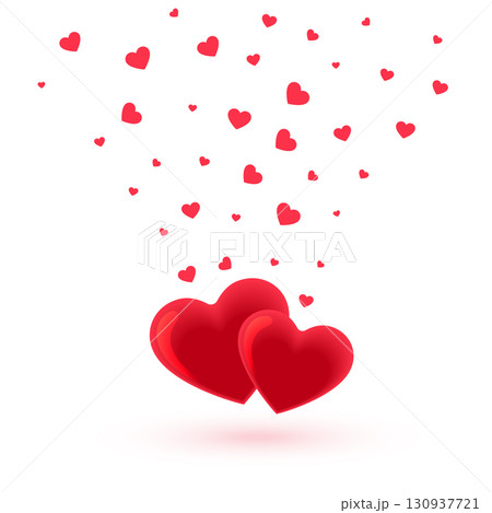 happy valentines day greetings card with flying love hearts 130937721