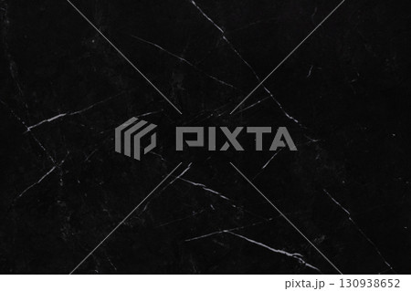 Dark marble surface with contrasting white veins creates an elegant and sophisticated background for 130938652