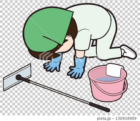 女清潔人員感到沮喪 130938909