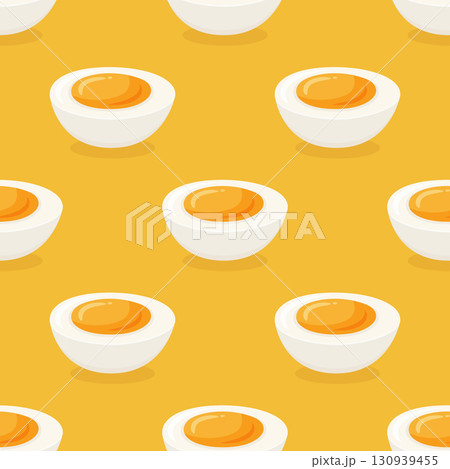 Seamless Egg Pattern, Vector Illustration. Half Boiled Egg Yolk Background. Cartoon Egg Food Texture. Healthy Breakfast Ingredient Illustration. Yellow Egg Wallpaper for Cafe, Kitchen, Restaurant Seamless Egg Pattern, Vector Illustration. Half Boiled Egg Yolk Background. Cartoon Egg Food Texture. Healthy Breakfast Ingredient Illustration. Yellow Egg Wallpaper for Cafe, Kitchen, Restaurant 130939455