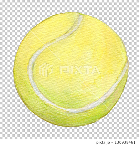 水彩イラスト　手描きイラスト　テニスボール 130939461