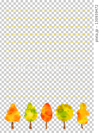 Watercolor background, autumn leaves design letter paper Watercolor background, autumn leaves design letter paper 130939472