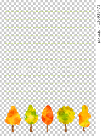 Watercolor background, autumn leaves design letter paper Watercolor background, autumn leaves design letter paper 130939473