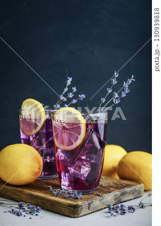 Summer lemonade with lavender Summer lemonade with lavender 130939818