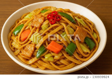 登別名物閻魔やきそば 写真風イラスト 130939924