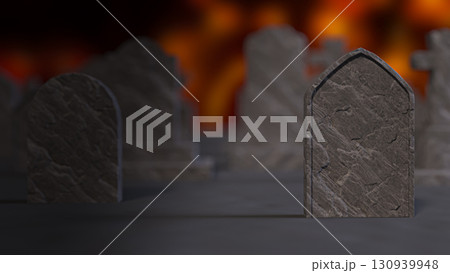 The Grave stone for Halloween concept 3d Rendering. 130939948