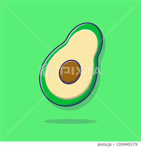 Illustration vector graphic cartoon character of cute Avocado. Suitable for food 130940179