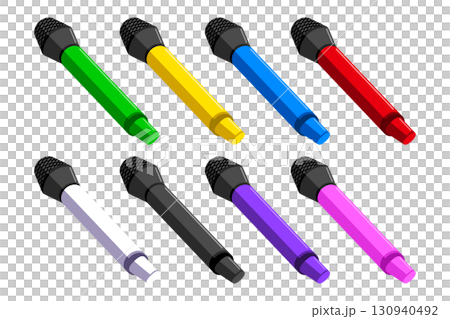 Microphone Red Blue Yellow Green Pink Purple Black White 130940492