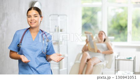 Doctor represents services provided in medical clinic Doctor represents services provided in medical clinic 130941051