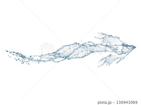抽象的な青い波と水しぶきの3dイラスト 130941069