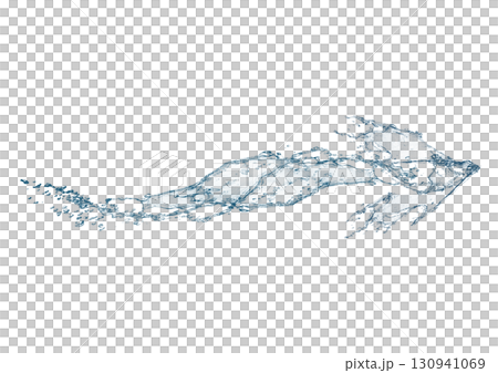 抽象的な青い波と水しぶきの3dイラスト 130941069