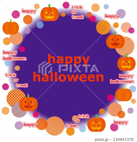 ハッピーハロウィーン　happy halloween　ジャック・オー・ランタン　かぼちゃ 130941378