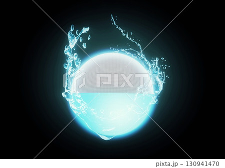青い気泡と水しぶきの3dイラスト 青い気泡と水しぶきの3dイラスト 130941470