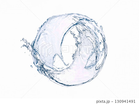抽象的な丸い水しぶきの3dイラスト 抽象的な丸い水しぶきの3dイラスト 130941491