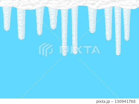 青い背景に抽象的なつららが垂れ下がる3dイラスト 130941768