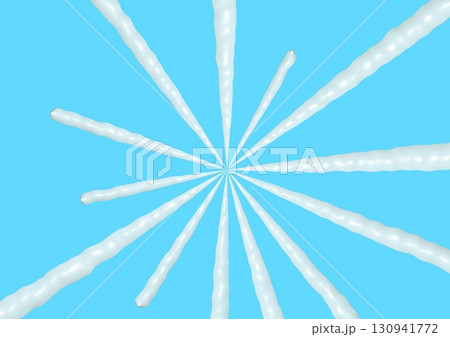 青い背景に抽象的なつららが垂れ下がる3dイラスト 130941772