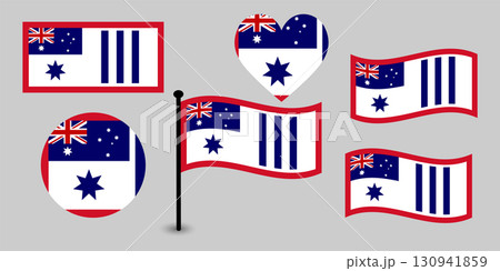 Collection of Australian Honour Flag. Civil Aviation Flag of Australia. Symbol of Australian Honour. Collection of Australian Honour Flag. Civil Aviation Flag of Australia. Symbol of Australian Honour. 130941859