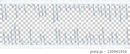 白背景に垂れ下がる抽象的なつららの3dイラスト 130941916